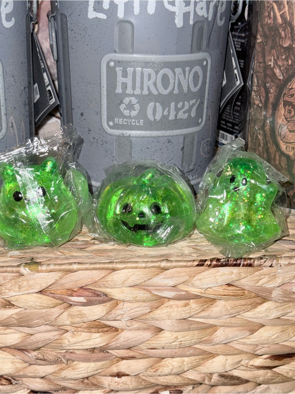 Green Glitter Halloween Sugar Squishies | Set of 3